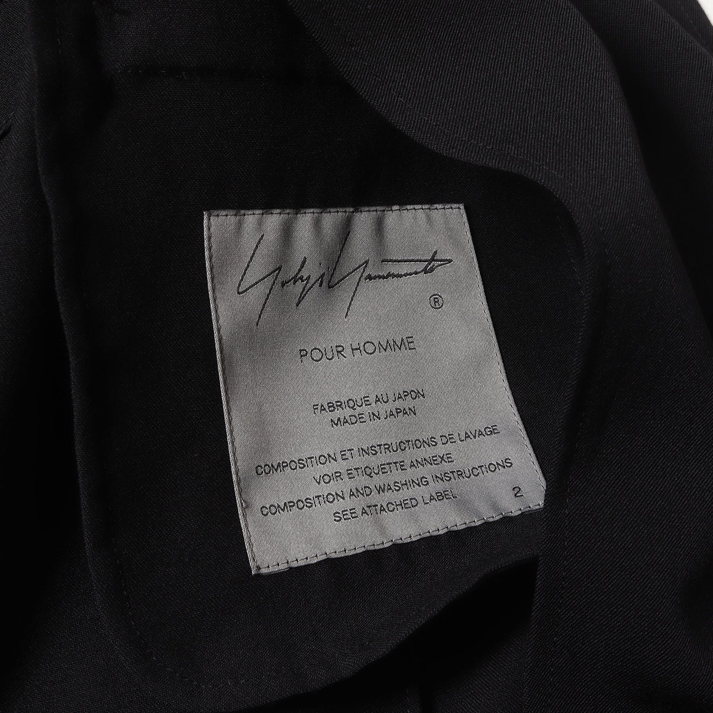 眼釦付 パーツ釦留め ウールギャバ 3B テーラード ジャケット (HD-J36-100) / POUR HOMME