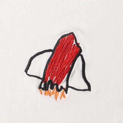 グラフィック ロケット 刺繍 ヘビーウェイト Tシャツ