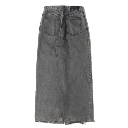 24AW ウォッシュ加工 ワンタック ワイド デニム パンツ (Washed denim tucked wide pants 2B004-0324-35)
