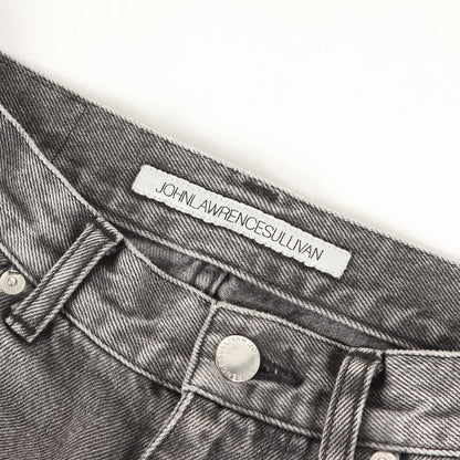 24AW ウォッシュ加工 ワンタック ワイド デニム パンツ (Washed denim tucked wide pants 2B004-0324-35)