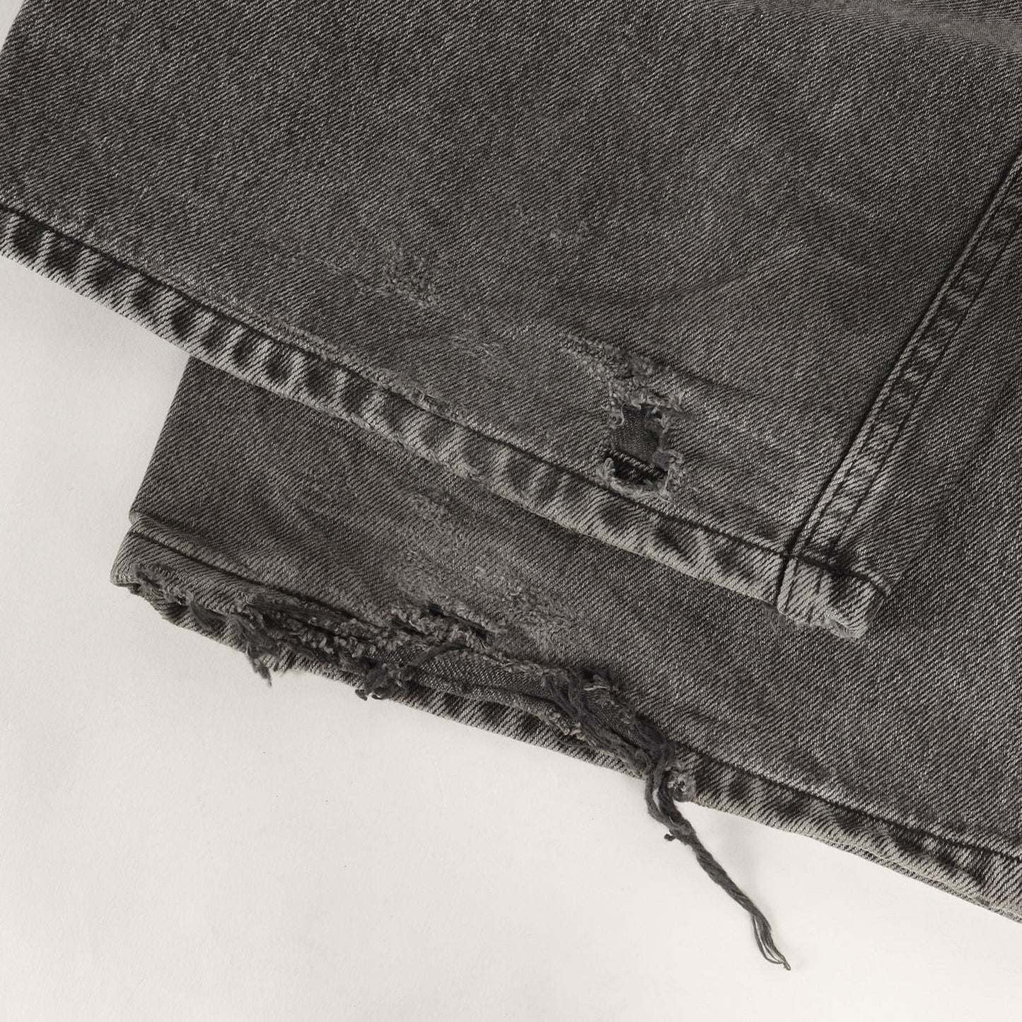 24AW ウォッシュ加工 ワンタック ワイド デニム パンツ (Washed denim tucked wide pants 2B004-0324-35)