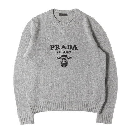22AW ロゴ ジャガード カシミヤ混ウール ニット (Wool and Cashmere Sweater UMB223 S211 1YMW)