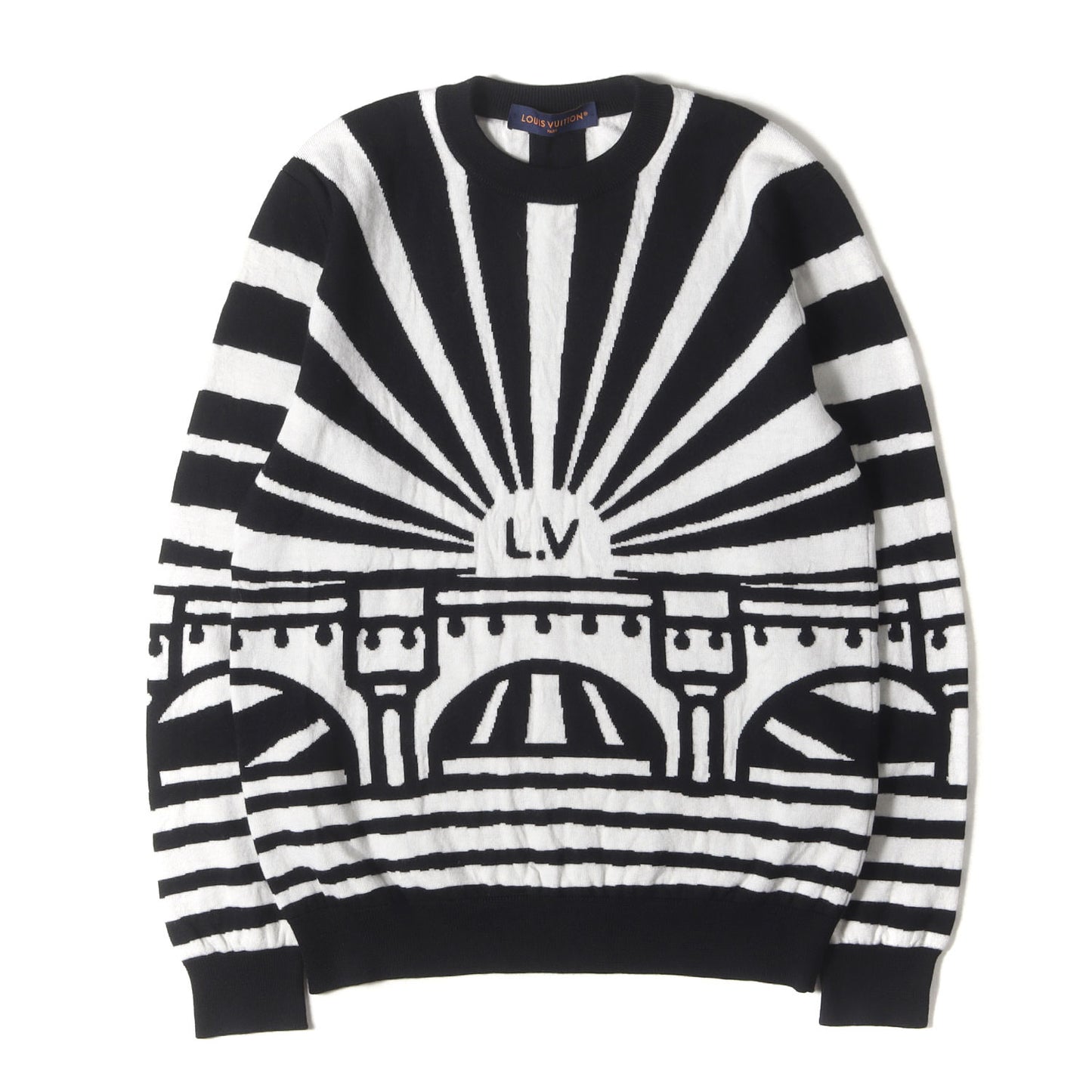 24SS ジオメトリック ロゴ ジャガード ハイゲージ ニット セーター (RM241 ZLL HQN88W)