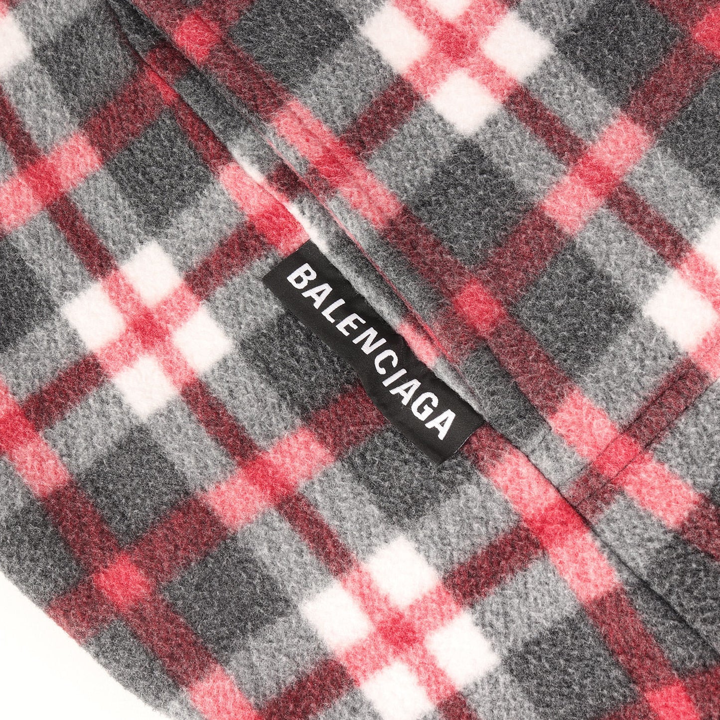 ヘムロゴ刺繍 チェック ハイネック ダブルジップ フリース ジャケット (532673 TBV18)