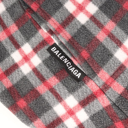 ヘムロゴ刺繍 チェック ハイネック ダブルジップ フリース ジャケット (532673 TBV18)