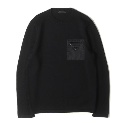 24AW トライアングル ロゴ プレート ニット セーター (UMB049 1W4X)