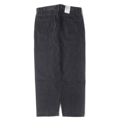 ブラック スビンコットン 13.5oz ワイド テーパード デニム パンツ (NPTM-6RF) / 42TALON ジッパーフライ