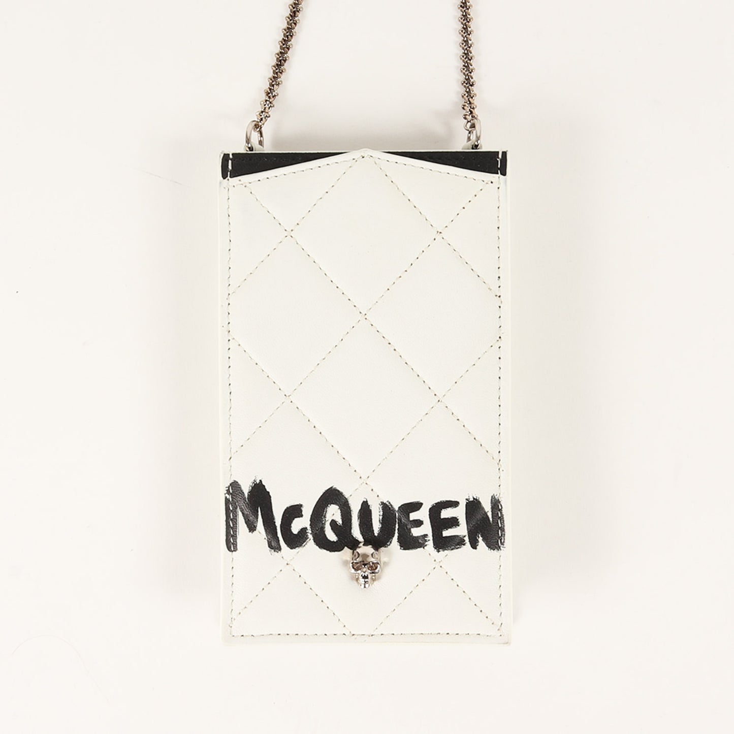 スカル ロゴ レザー チェーン ショルダー バッグ (632035 486430) / クロスボディ フォンケース