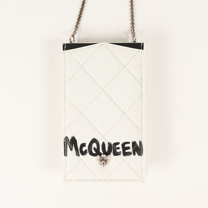 スカル ロゴ レザー チェーン ショルダー バッグ (632035 486430) / クロスボディ フォンケース