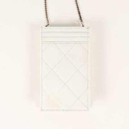 スカル ロゴ レザー チェーン ショルダー バッグ (632035 486430) / クロスボディ フォンケース