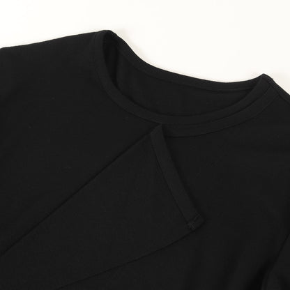 23AW デザイン ウール カットソー (WASHABLE PLAIN STITCH DROOPING FRONT LONG T-SHIRT GJ-T19-107)