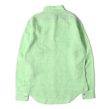 袖裏 小花柄 ボタンダウン リネン ドレス シャツ (133620 C308) / コンバーチブルカフス PS MADE IN JAPAN