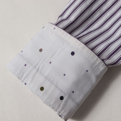 カフス裏 マルチドット ストライプ ローン ドレス シャツ (283116 786E) / コンバーチブルカフス LONDON MADE IN JAPAN