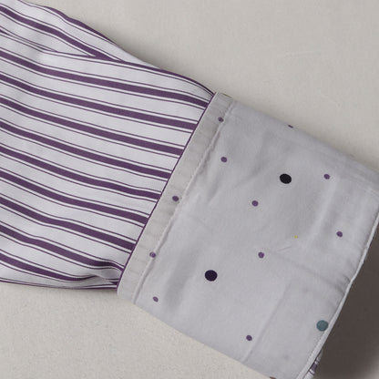 カフス裏 マルチドット ストライプ ローン ドレス シャツ (283116 786E) / コンバーチブルカフス LONDON MADE IN JAPAN