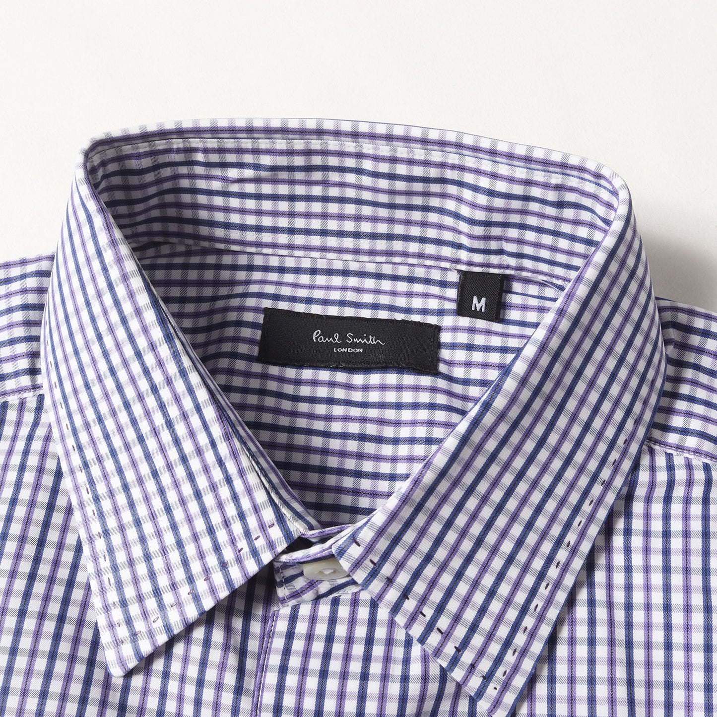 カフス裏 ピンドット チェック ブロード ドレス シャツ (233116 A913M) / LONDON