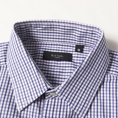 カフス裏 ピンドット チェック ブロード ドレス シャツ (233116 A913M) / LONDON