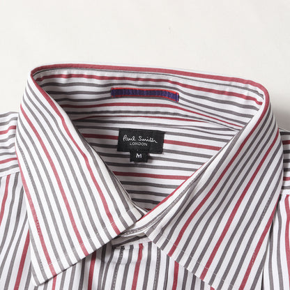 カフス裏 タータンチェック ストライプ ブロード ドレス シャツ (203110 D205) / コンバーチブルカフス LONDON MADE IN JAPAN