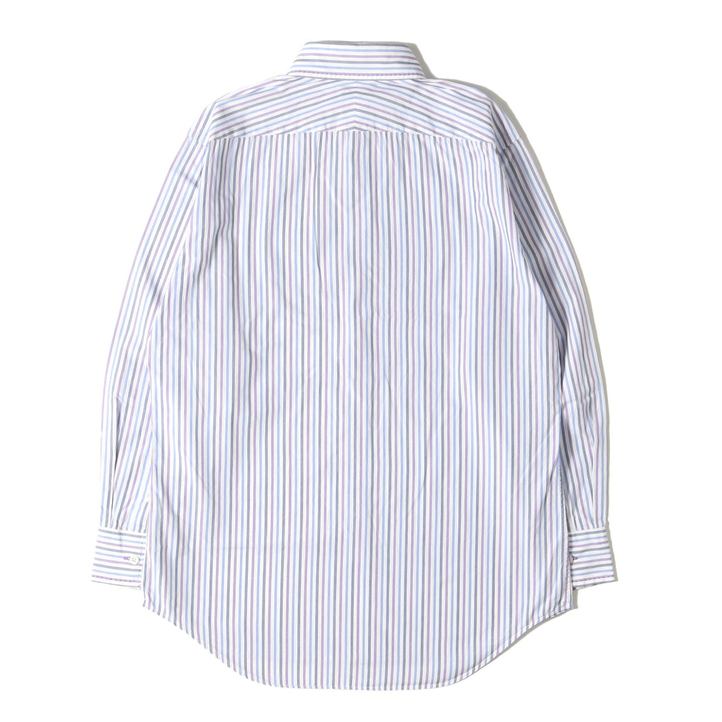 カフス裏 小花柄 ボタンダウン ストライプ ブロード ドレス シャツ (213113 AB786E) / コンバーチブルカフス LONDON