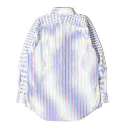 カフス裏 小花柄 ボタンダウン ストライプ ブロード ドレス シャツ (213113 AB786E) / コンバーチブルカフス LONDON