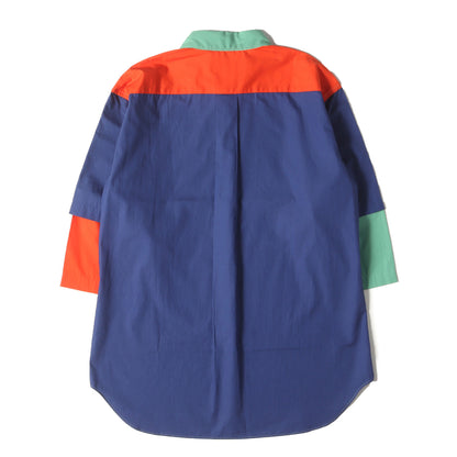 クレイジーパターン 切替 クォータースリーブ シャツ (DG-B041)