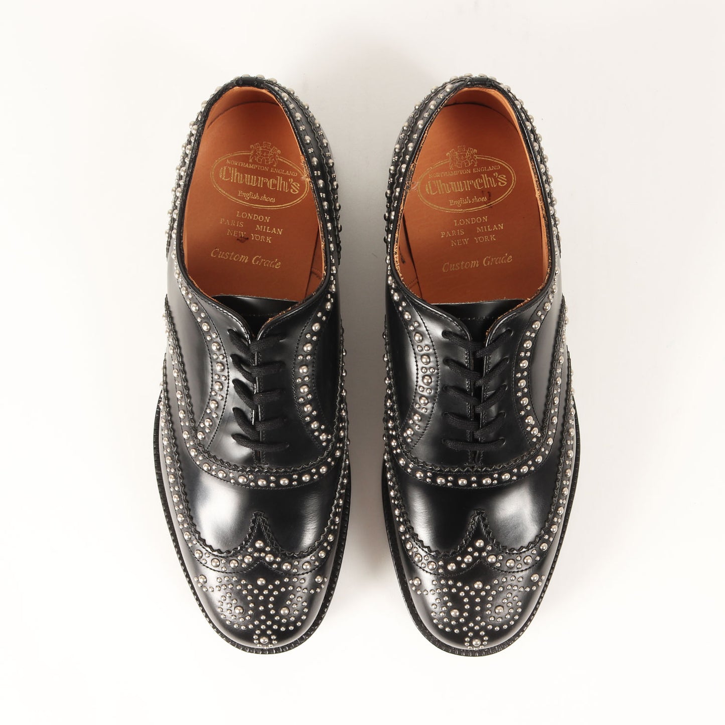 スタッズ メダリオン ウイングチップ レザー ドレス シューズ (BURWOOD S 6993/51)