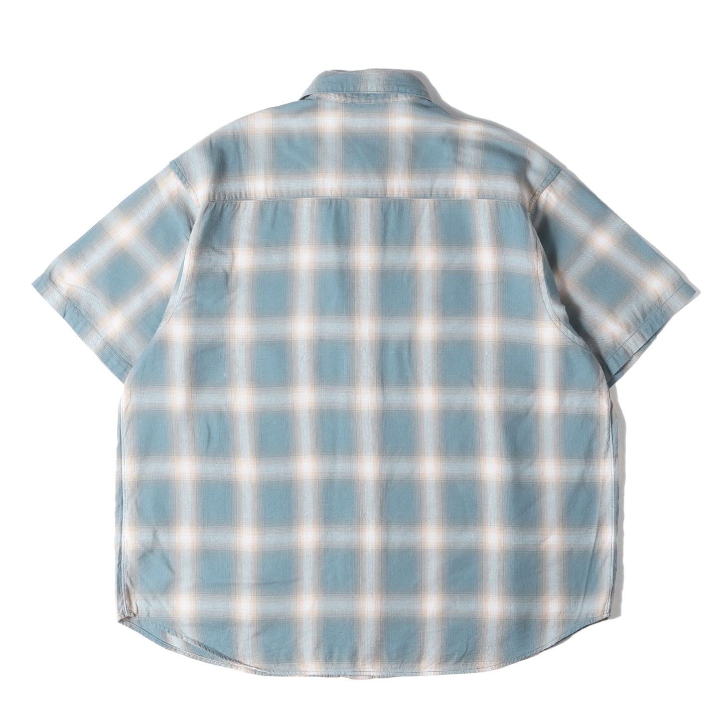25SS オンブレチェック コットンレーヨン 半袖 シャツ (4120700155)