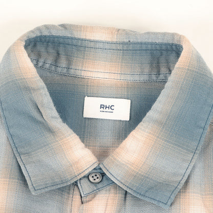 25SS オンブレチェック コットンレーヨン 半袖 シャツ (4120700155)