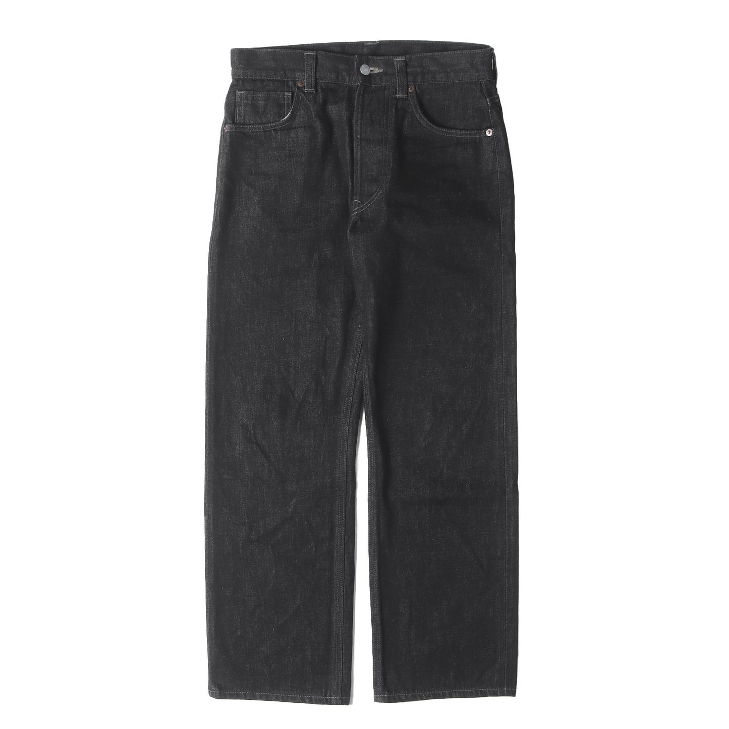 24SS × EDWIN ストレート セルビッジ ブラックデニム パンツ (ORGANIC COTTON DENIM 579-4140002)