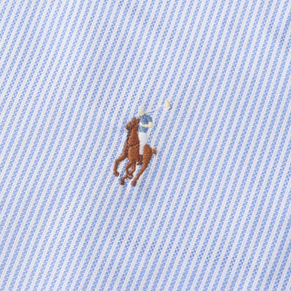 ポニー 刺繍 ストライプ ドレス シャツ