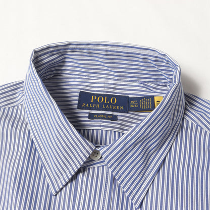 ポニー 刺繍 ストライプ ドレス シャツ