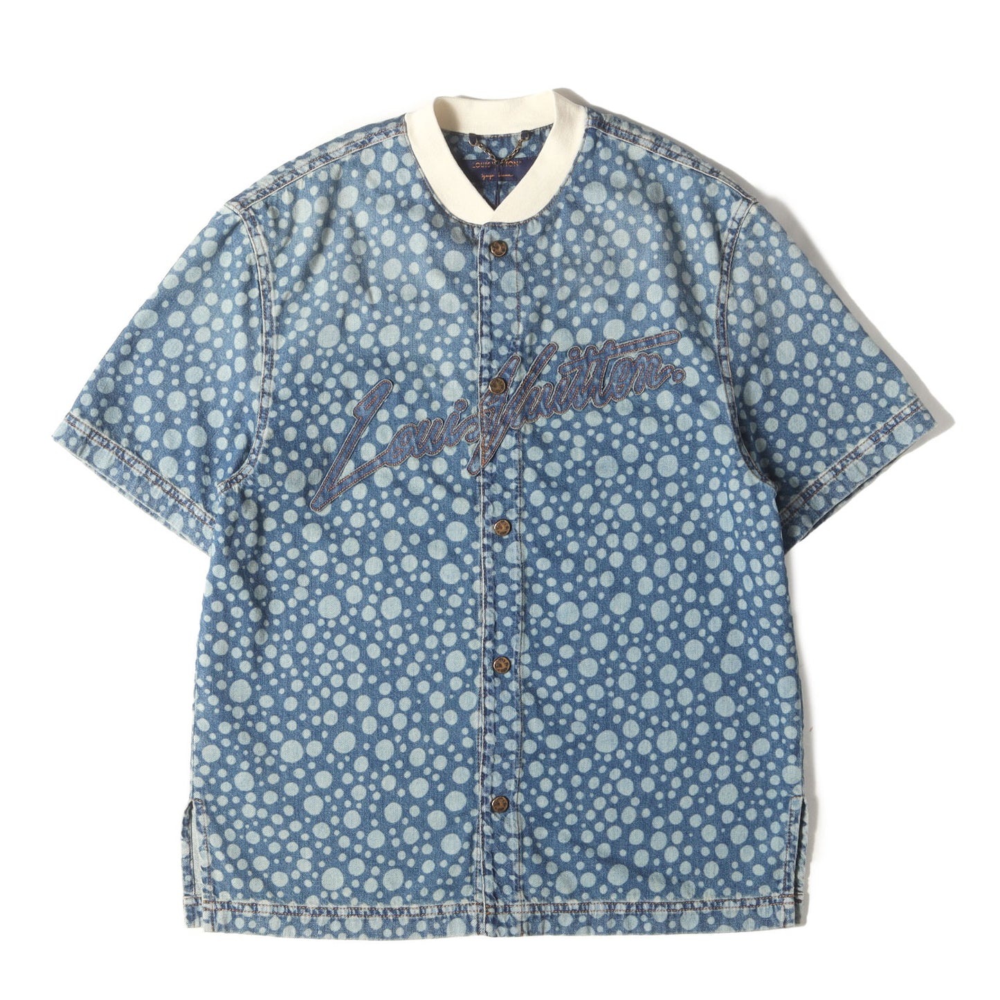 23AW × yayoi kusama シグネチャー ロゴ インフィニティドット デニム 半袖 シャツ (RM232H YN4 HOS33W)