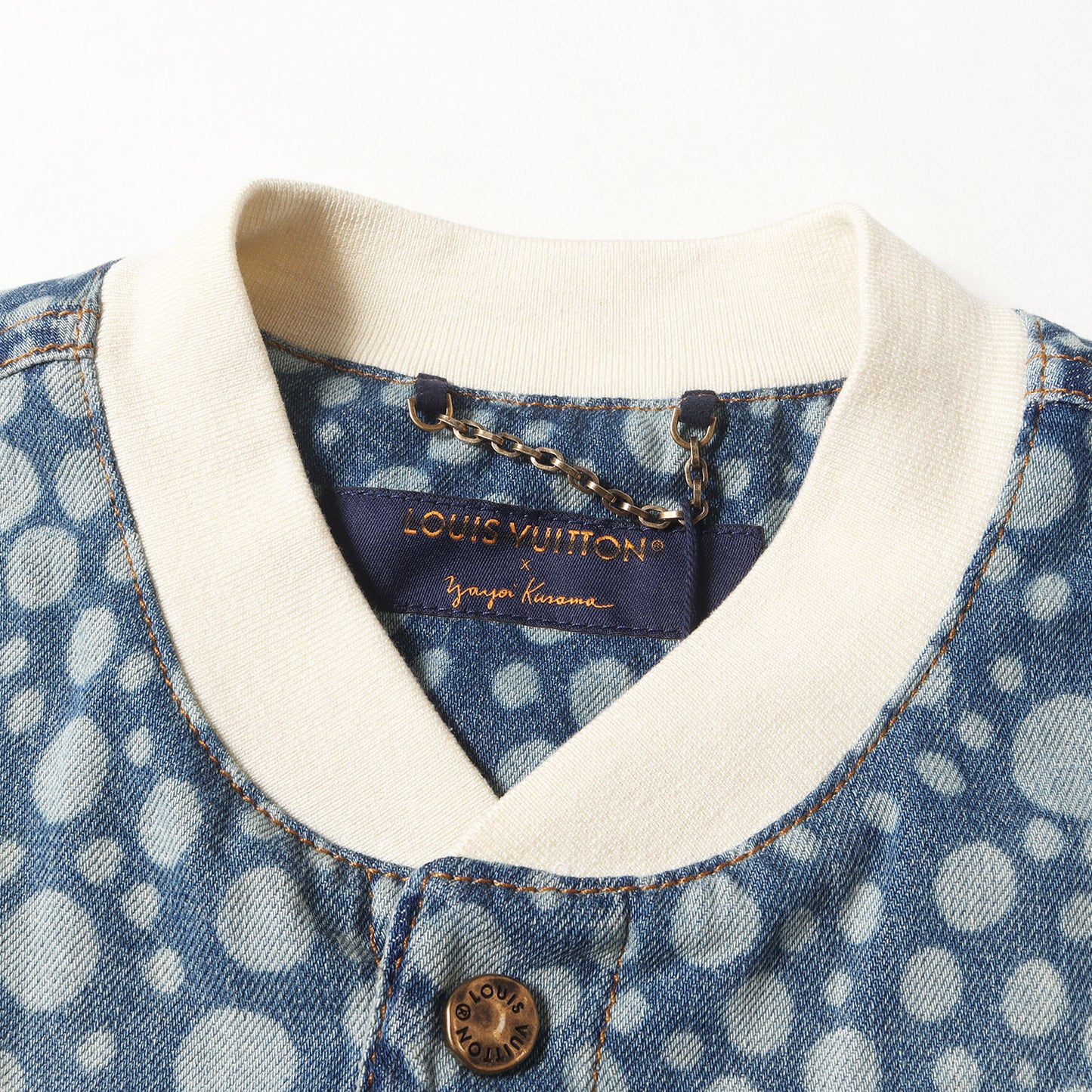 23AW × yayoi kusama シグネチャー ロゴ インフィニティドット デニム 半袖 シャツ (RM232H YN4 HOS33W)