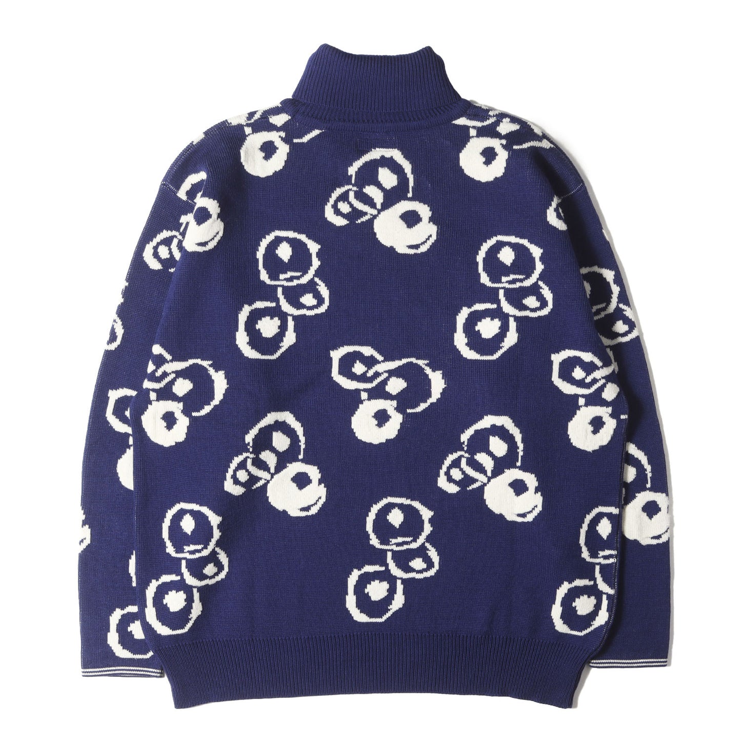 86AW 手ぬぐい柄 ジャガード タートルネック ニット セーター / POUR HOMME