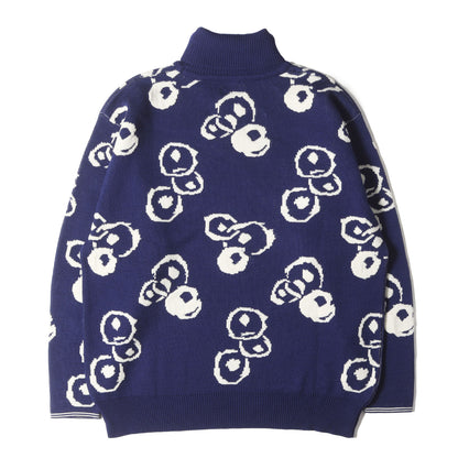 86AW 手ぬぐい柄 ジャガード タートルネック ニット セーター / POUR HOMME