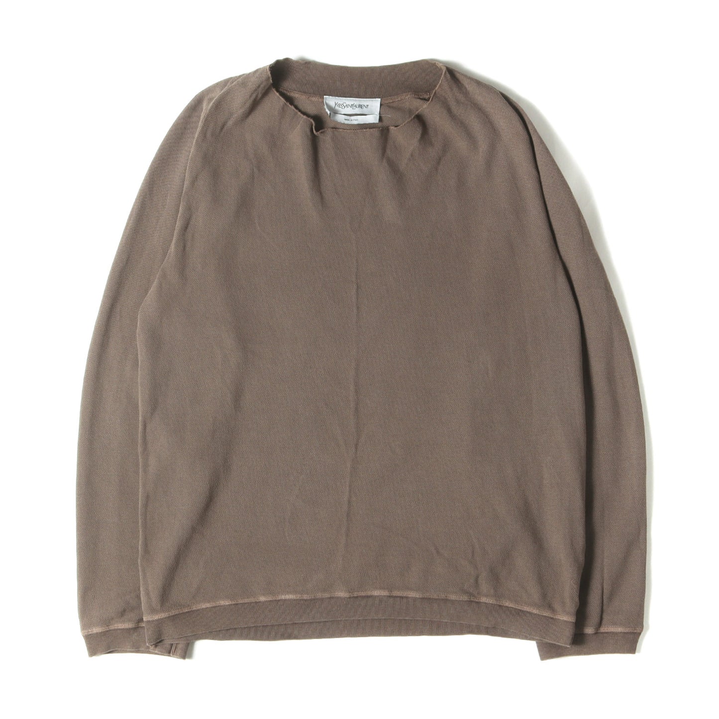 変型ネック 鹿の子 ロングスリーブ Tシャツ (233467 Y1LMP)