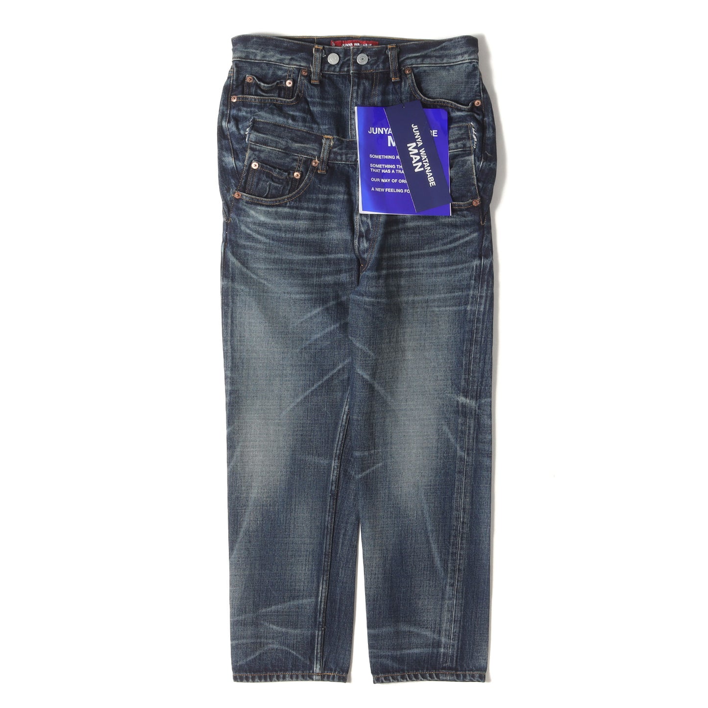 25SS × Levi's 解体 再構築 ドッキング ダブルウエスト テーパード デニム パンツ (WO-P208)