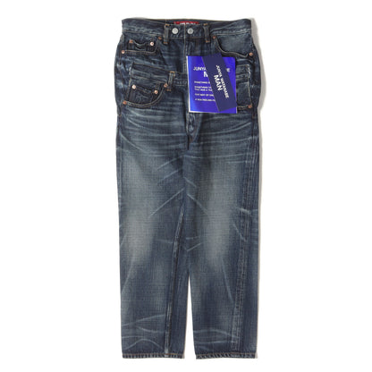 25SS × Levi's 解体 再構築 ドッキング ダブルウエスト テーパード デニム パンツ (WO-P208)