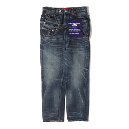 25SS × Levi's 解体 再構築 ドッキング ダブルウエスト テーパード デニム パンツ (WO-P208)