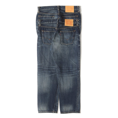 25SS × Levi's 解体 再構築 ドッキング ダブルウエスト テーパード デニム パンツ (WO-P208)