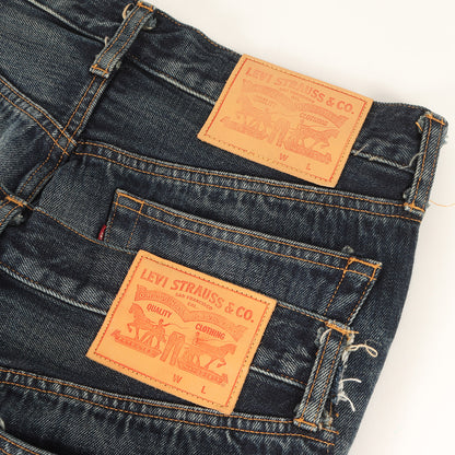 25SS × Levi's 解体 再構築 ドッキング ダブルウエスト テーパード デニム パンツ (WO-P208)