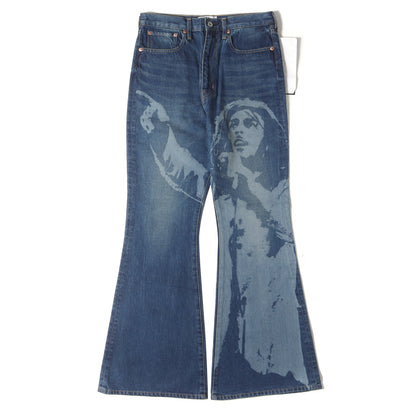 25SS × BOB MARLEY 抜染 フレア デニム パンツ (BOB MARLEY Denim Pants WO-P919) / ジッパーフライ
