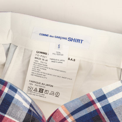 25SS タータンチェック 転写プリント ツータック ポリ バミューダ ショーツ (FO-P501)