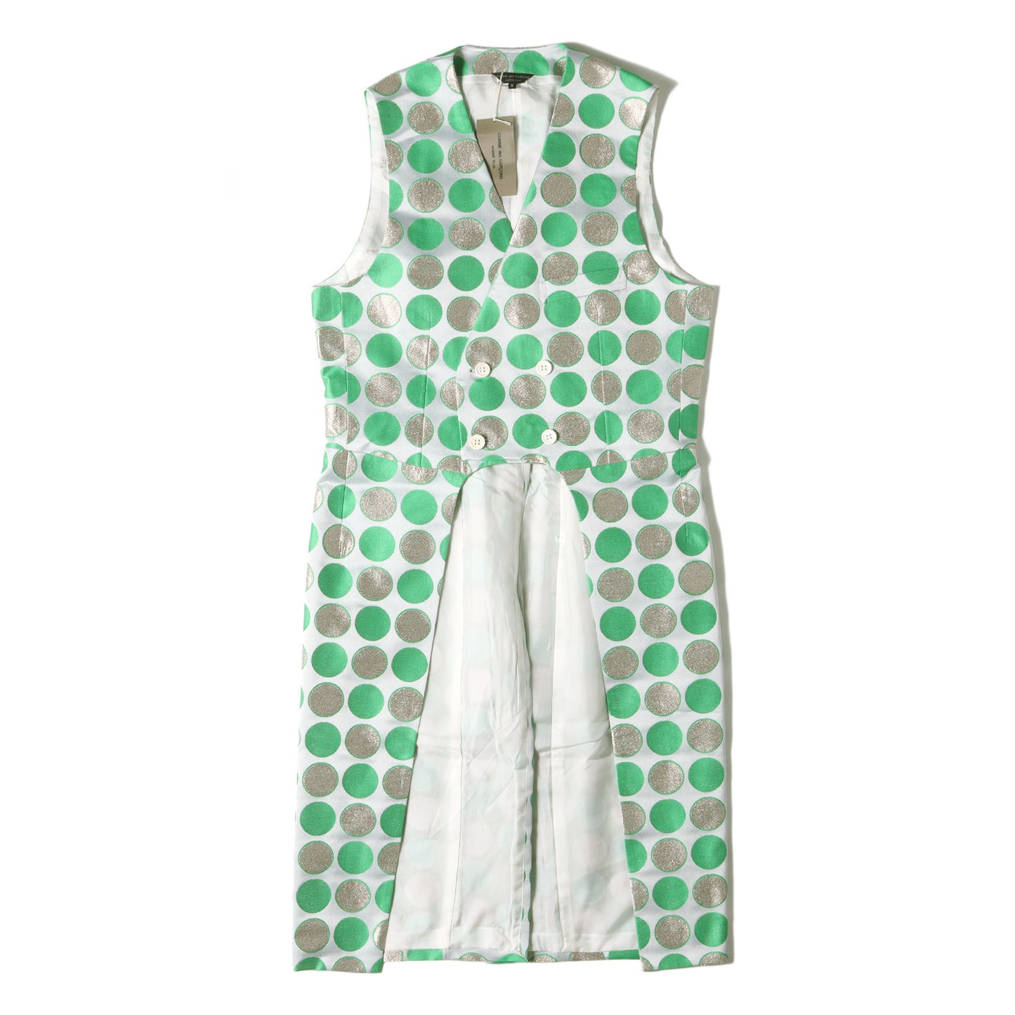 25SS ポルカドット ジャガード ポリ テールコート ベスト (PO-V002)