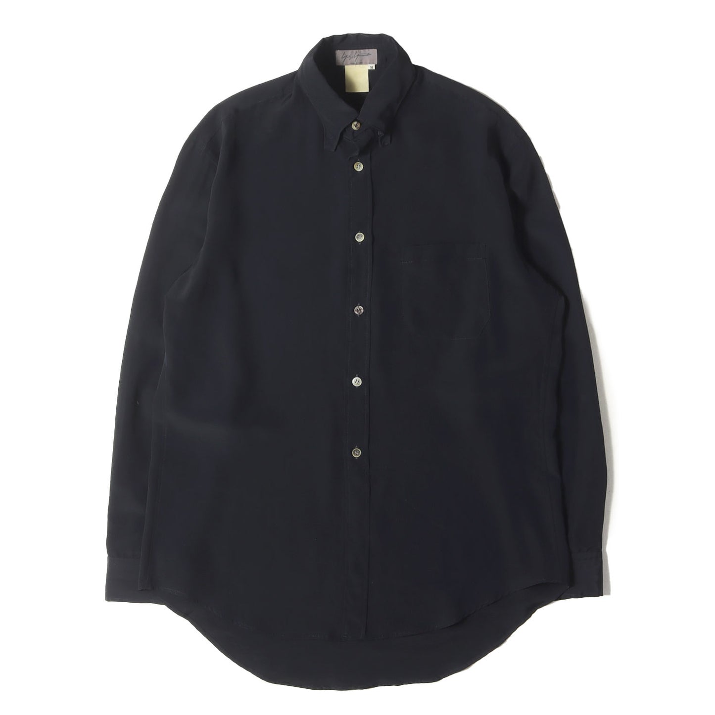 90s - 00s シャイニー サテン スナップボタンダウン ドレス シャツ / POUR HOMME