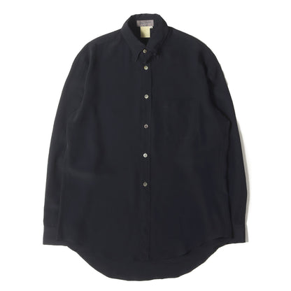 90s - 00s シャイニー サテン スナップボタンダウン ドレス シャツ / POUR HOMME