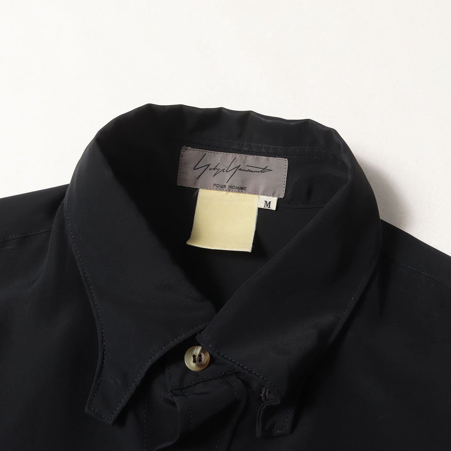 90s - 00s シャイニー サテン スナップボタンダウン ドレス シャツ / POUR HOMME