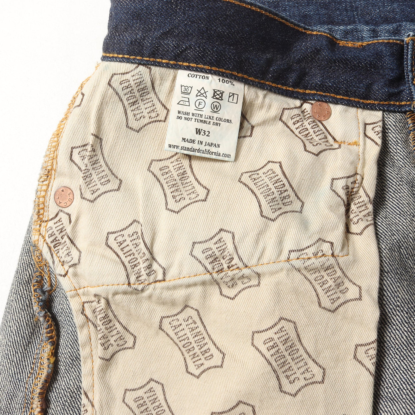 24SS ヴィンテージウォッシュ ワイド デニム パンツ (SD 5P Denim Pants 950 Vintage Wash) / ボタンフライ スレーキシールドロゴ