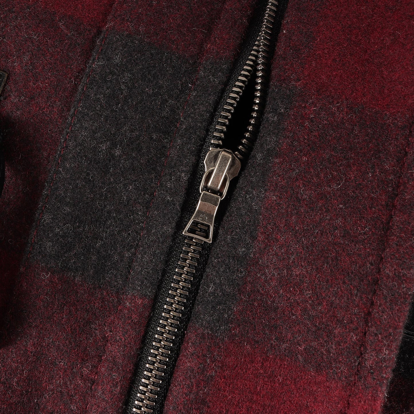 フード付き ブロックチェック メルトン ダッフルコート (203319 558K) / MADE IN JAPAN