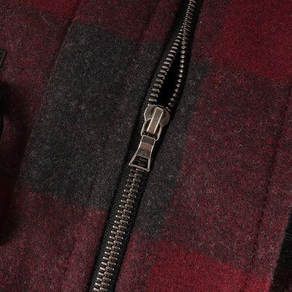 フード付き ブロックチェック メルトン ダッフルコート (203319 558K) / MADE IN JAPAN