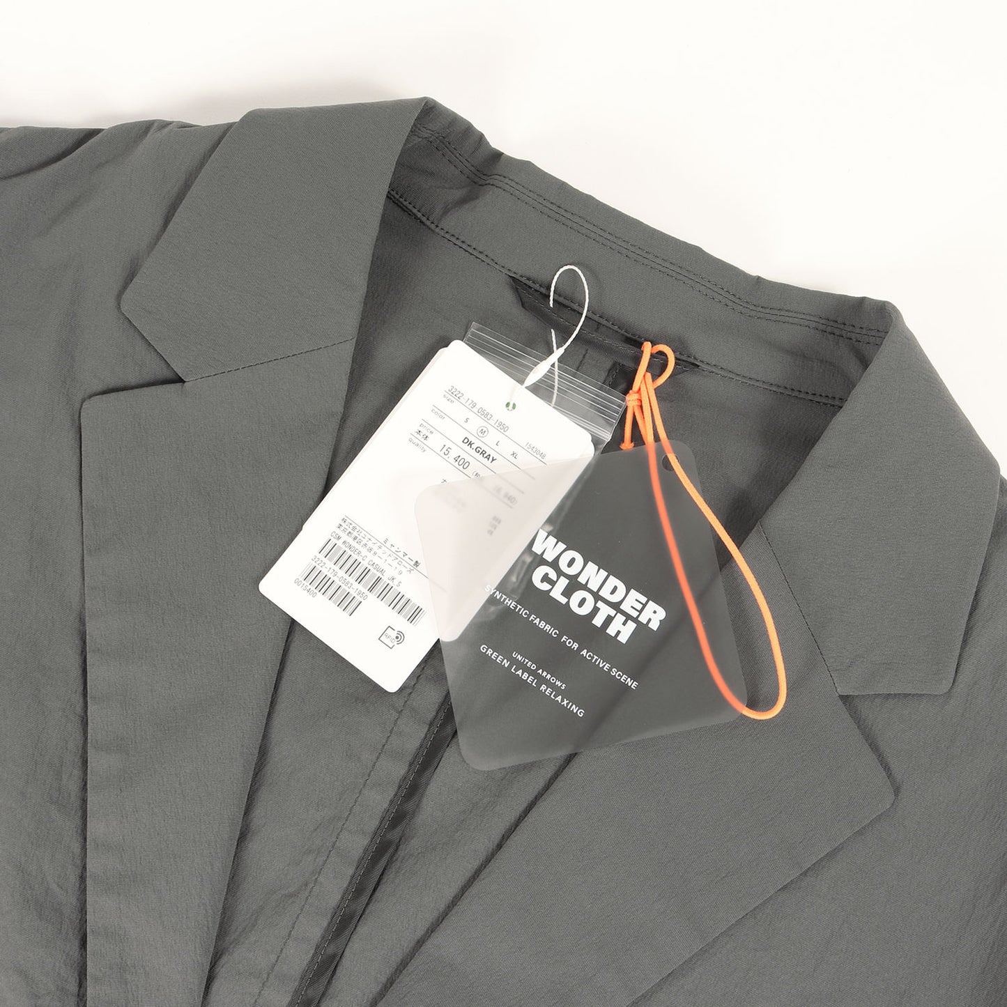 25SS ストレッチ ナイロン 2B テーラード ジャケット (3222-179-0583) / WONDER CLOTH green label relaxing